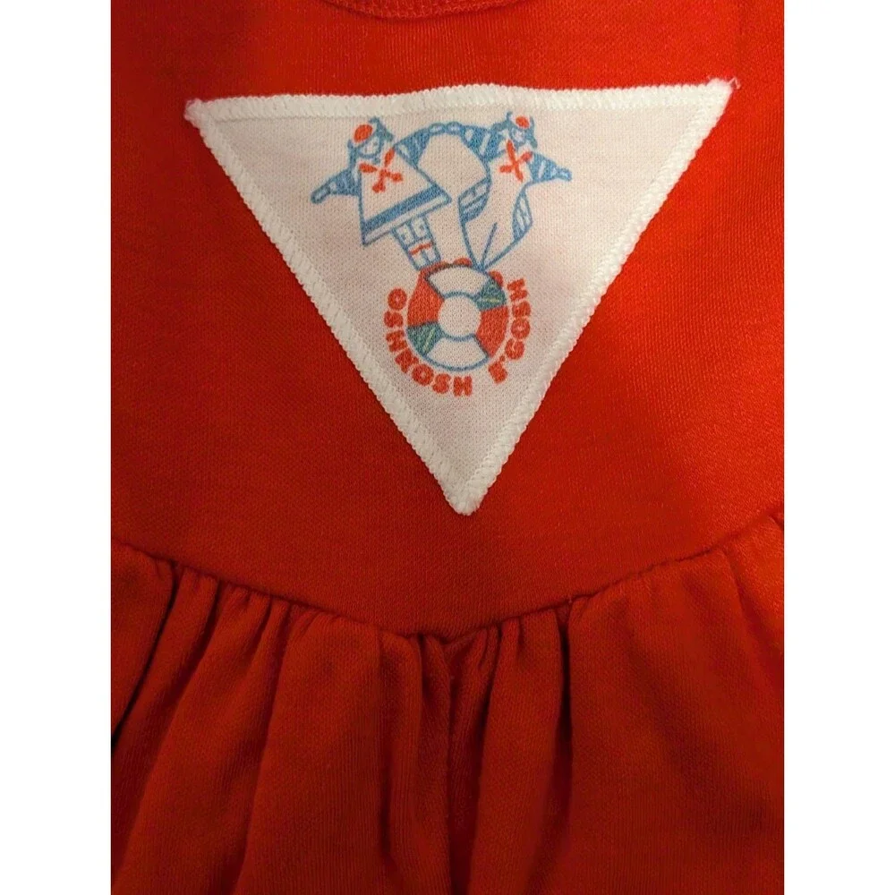 Vintage Unisex Oshkosh Red Bubble Romper & Top Size 12 Months Boy & Girl Sailors